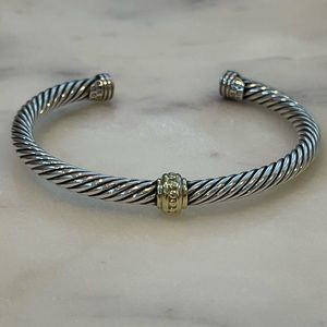 David Yurman Cable Classic Cuff Bracelet with 14k Gold